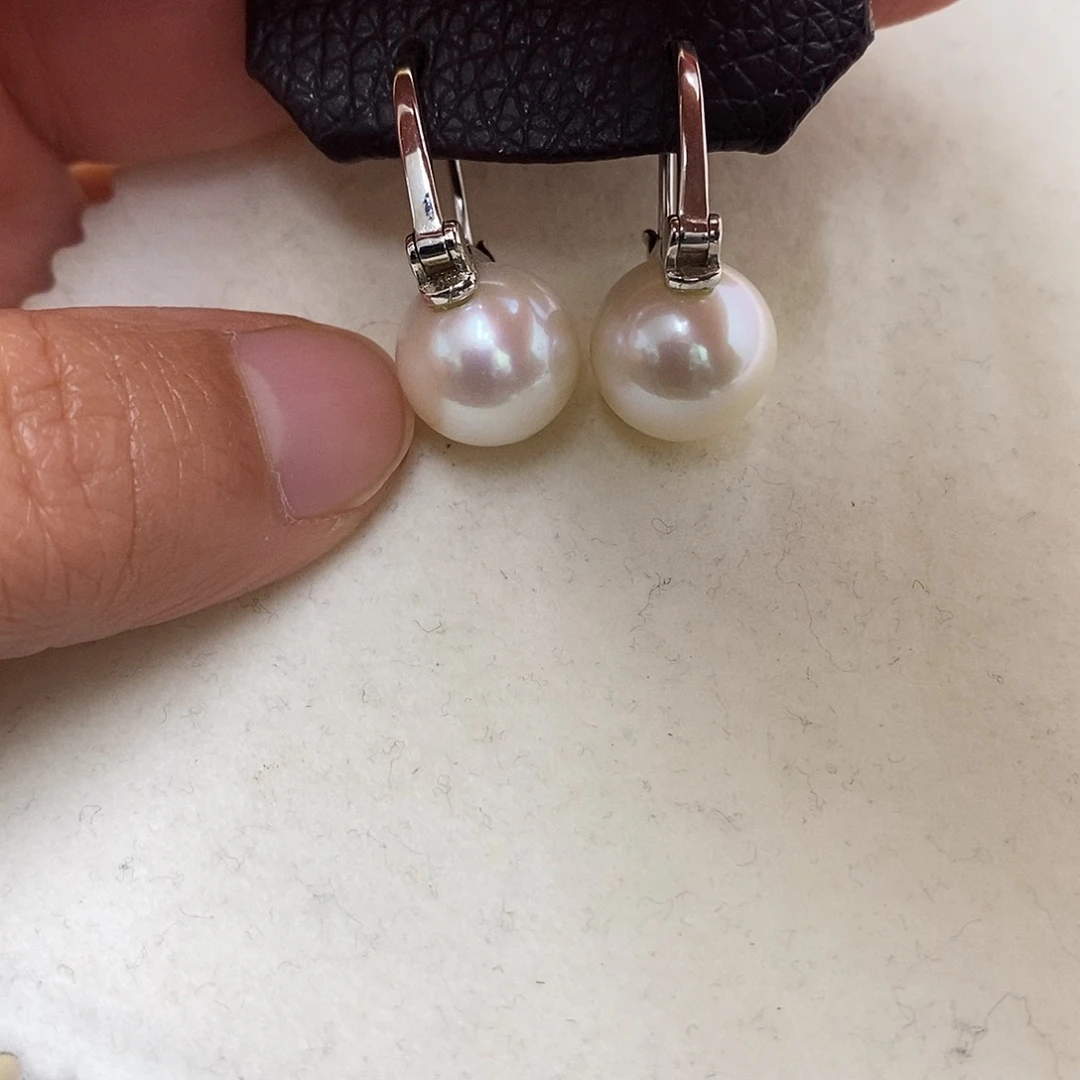 淡水珍珠耳饰银S925镶嵌