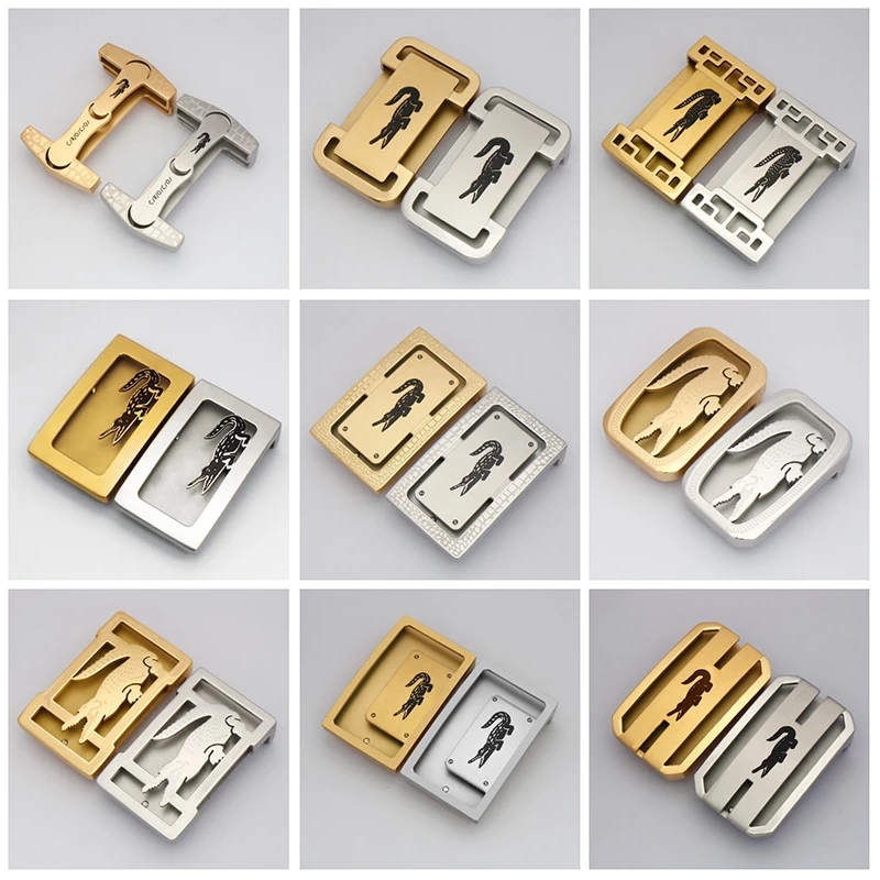 3.8cm不锈钢平滑板扣男士休闲商务配件腰带皮带扣头