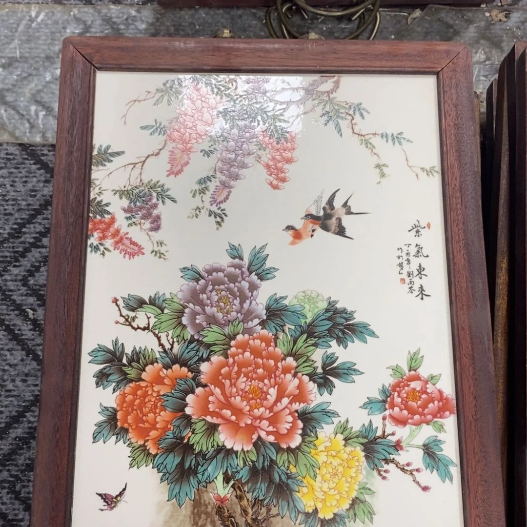 瓷片37*28 景德镇瓷板画柴窑烧制