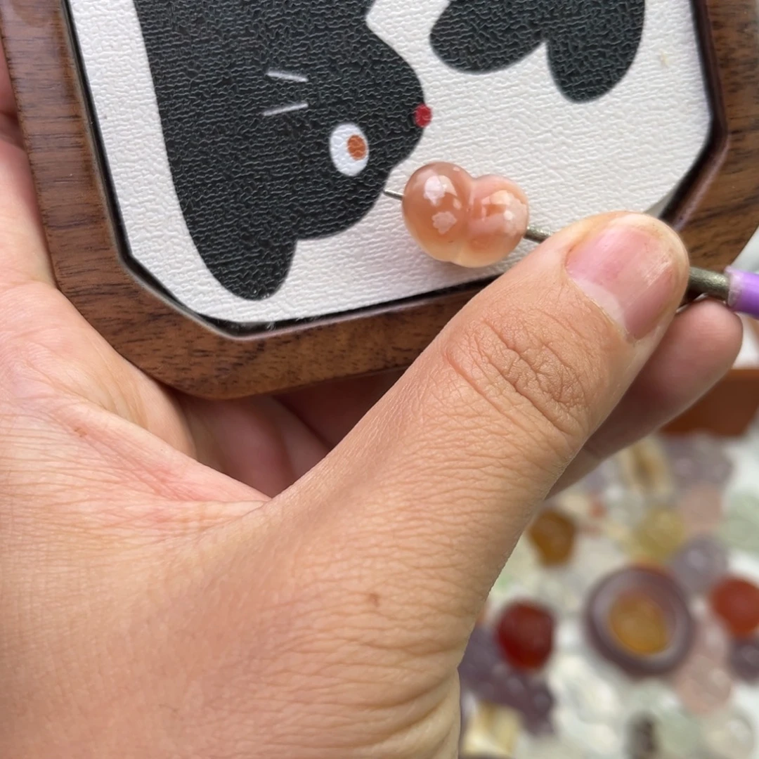 玛瑙/玉髓合金戒指樱花屁桃