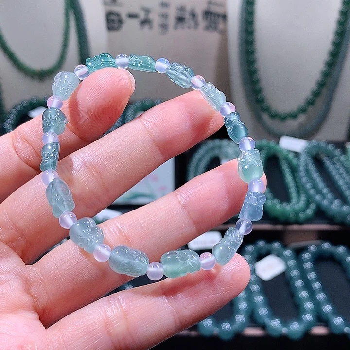 未镶嵌手链翡翠风**的天然a货翡翠手串