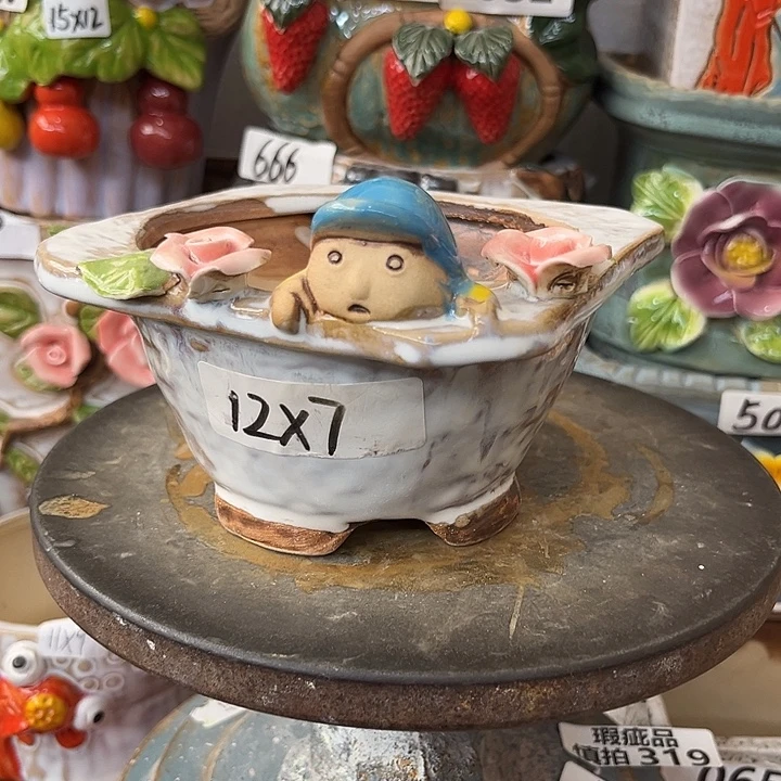 粗陶材质多肉花盆