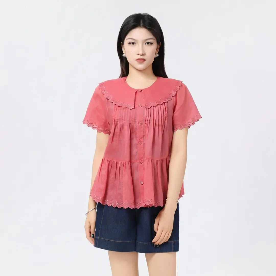 AMASS/阿玛施2025春季新款时尚粉色休闲衬衫530037