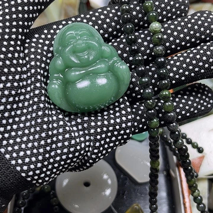 和田玉9K金镶嵌珠宝奇石雪**痕