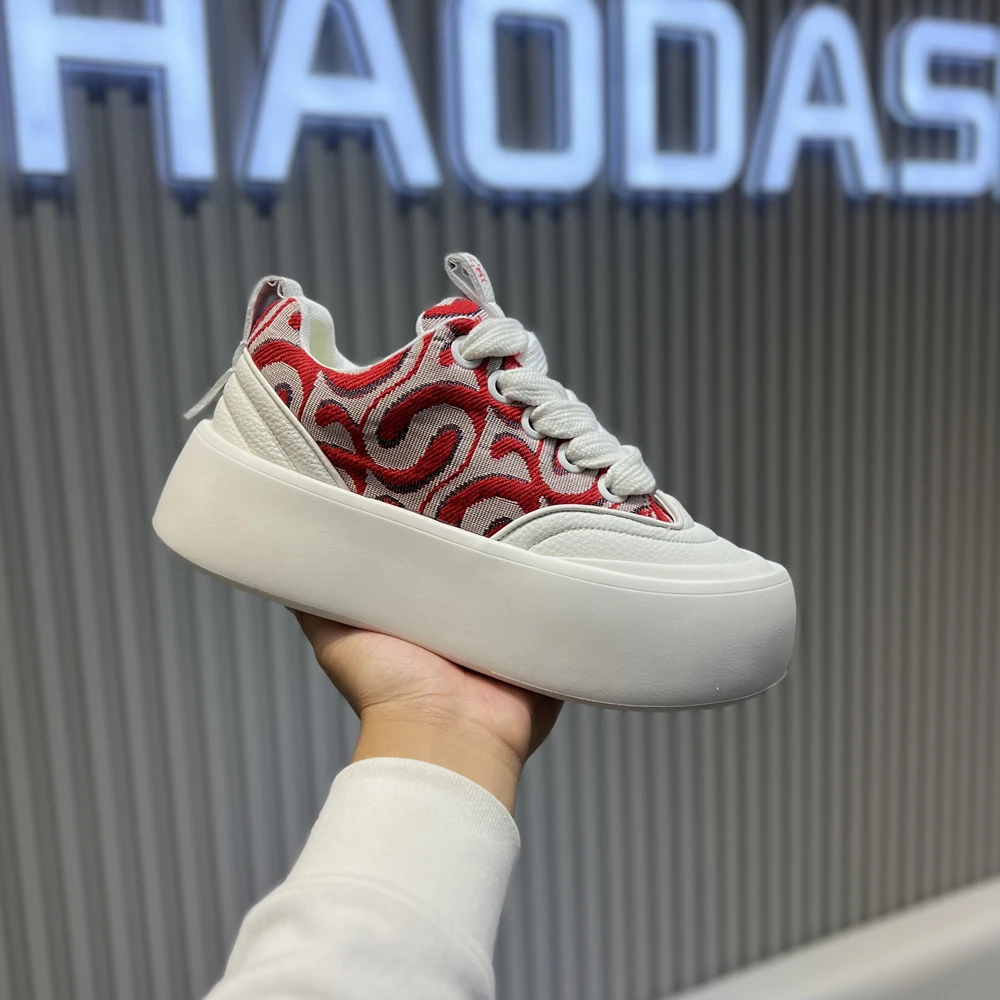 色织云纹厚底增高休闲鞋时尚运动百搭软底软面舒适男士潮流板鞋秋