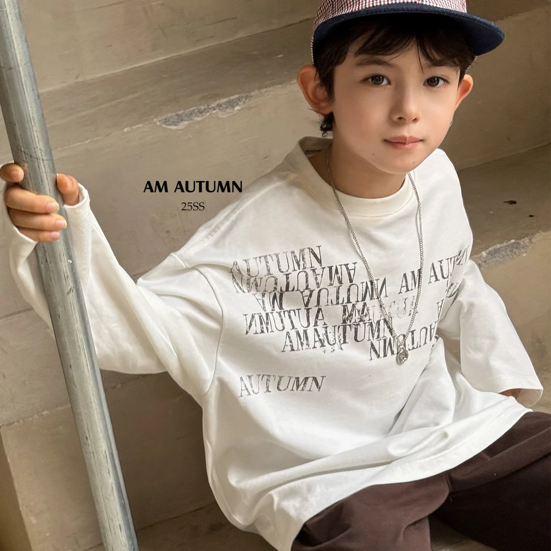 现货「AM AUTUMN」【魅力无限】双核韧棉男童秋长袖字母上衣NQ52114
