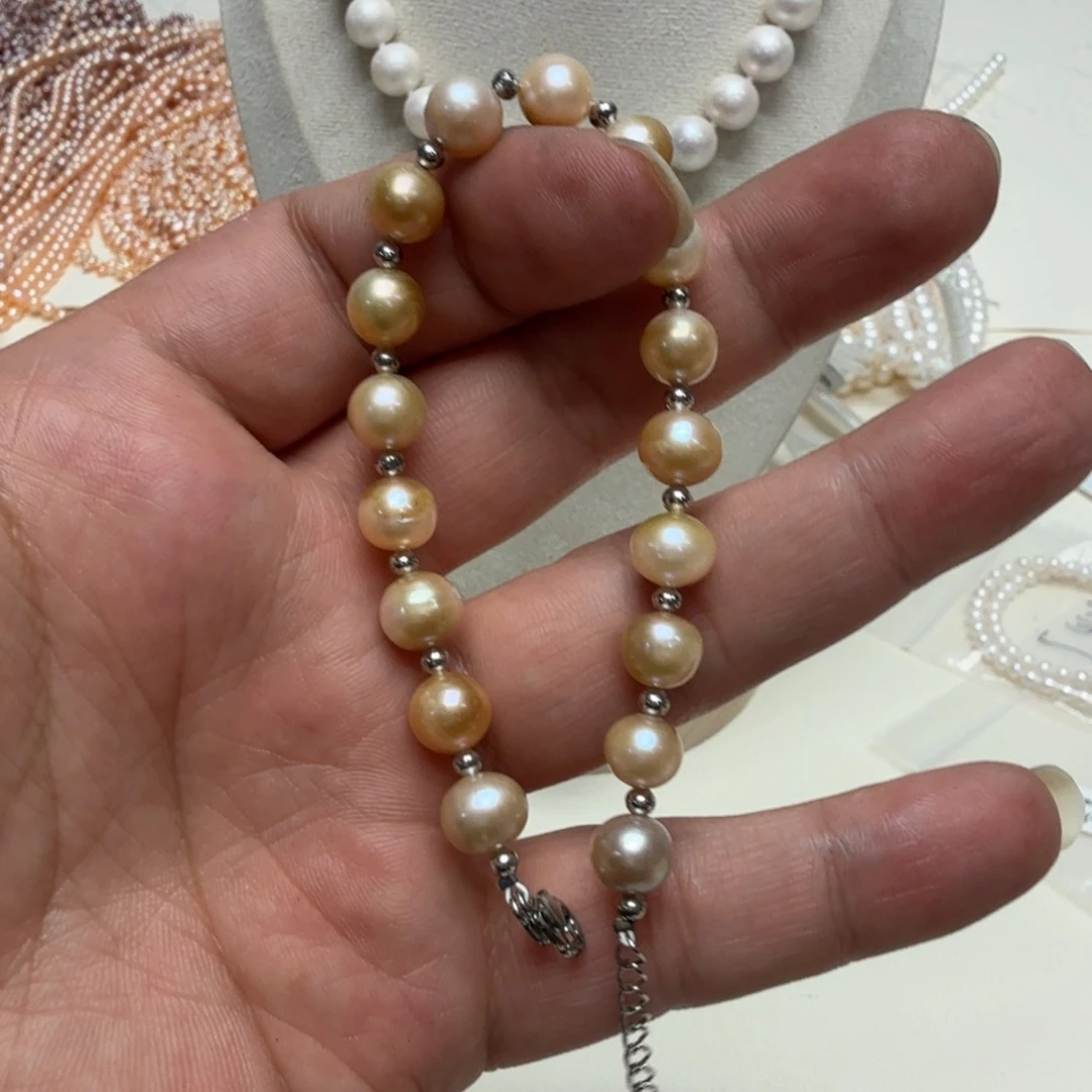 淡水珍珠颈饰钛钢10030