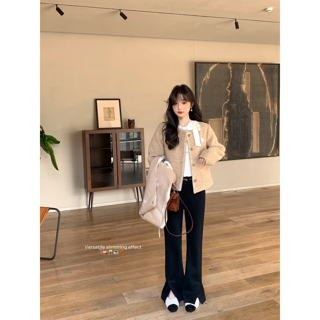 花栗鼠小姐 万搭小黑裤 显瘦没话说!微喇/九分直筒裤