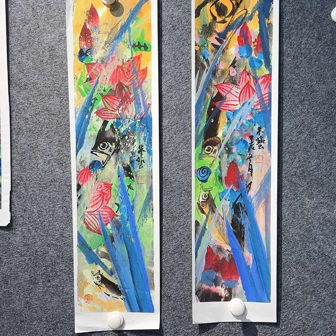 国画纯手绘画心原创