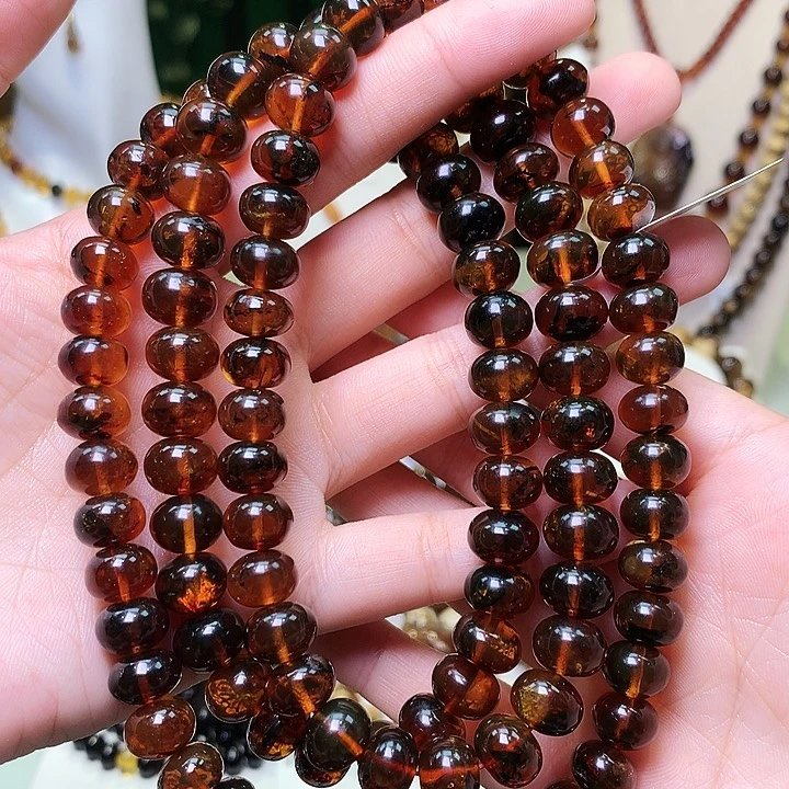 琥珀裸石未镶嵌抚顺琥珀卡10深血