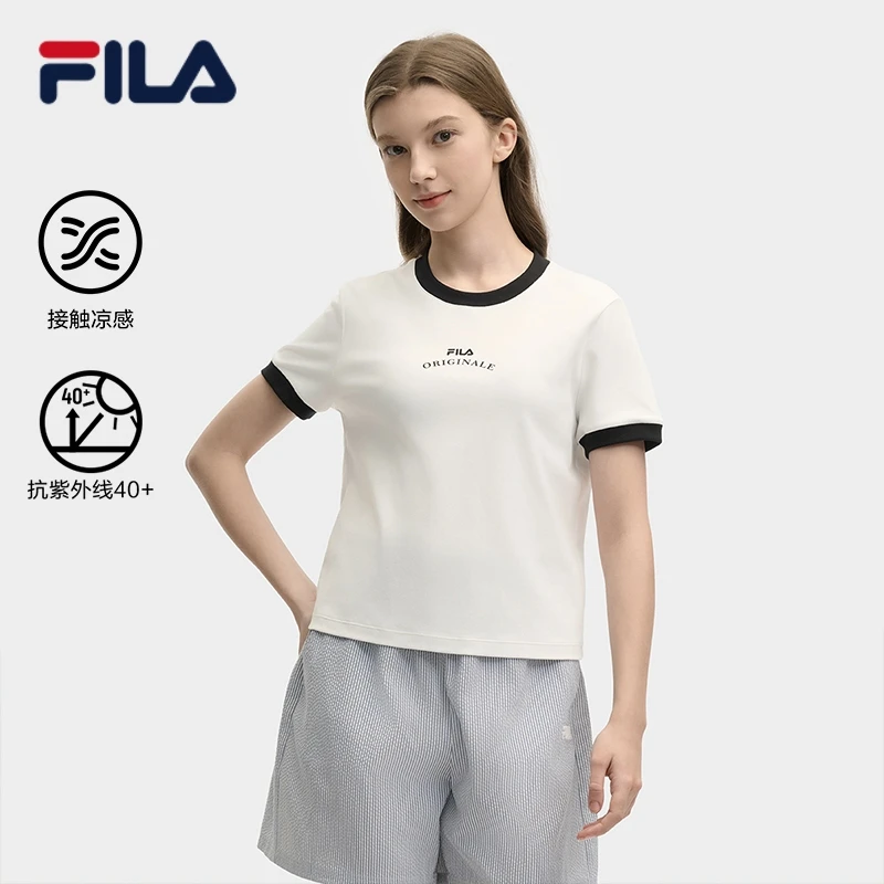 Fila/斐乐【休闲百搭】女款短袖夏季新款时尚运动简约欧若风圆领T恤
