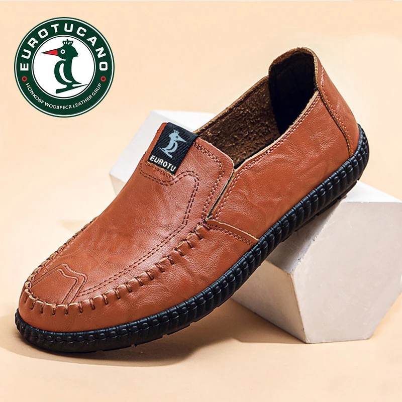 官方正品皮鞋男款休闲一脚蹬商务正装软底工作皮鞋爸爸鞋