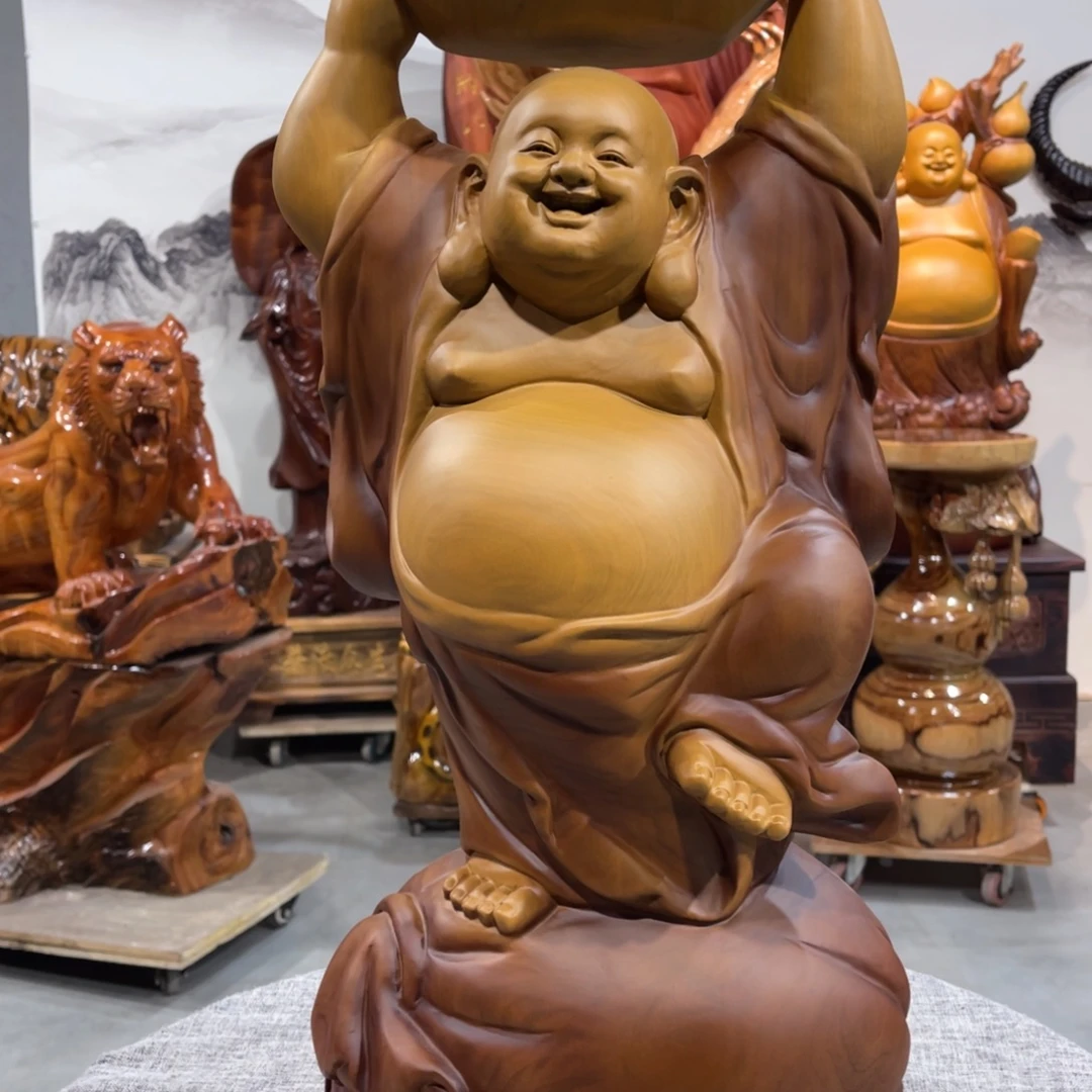 珍***远香樟木香樟木手工雕刻弥勒
