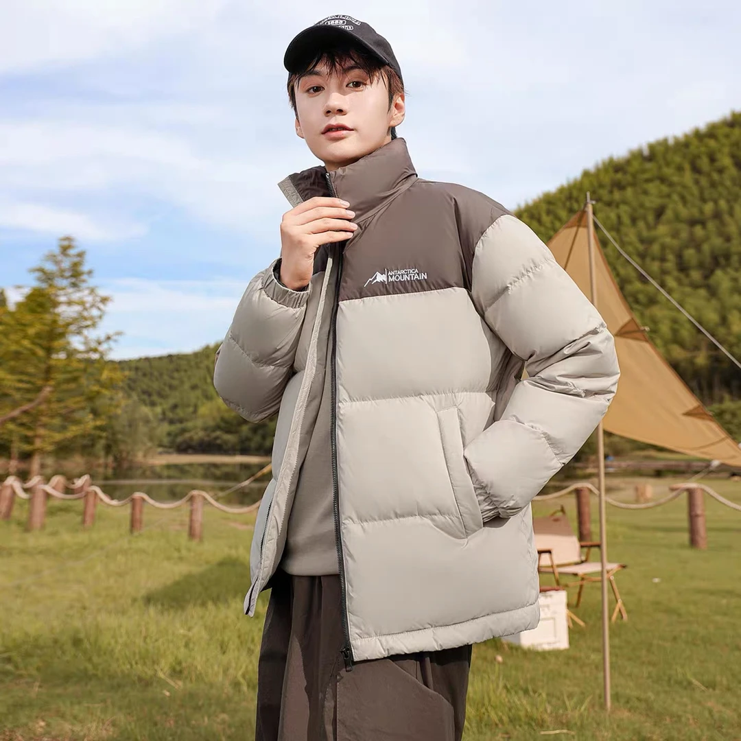 【王三岁专属】情侣款冬季短款立领拼接撞色羽绒服百搭保暖时尚188