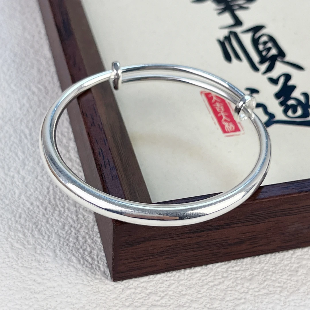 足银手镯 足银999.9 3号推拉手镯