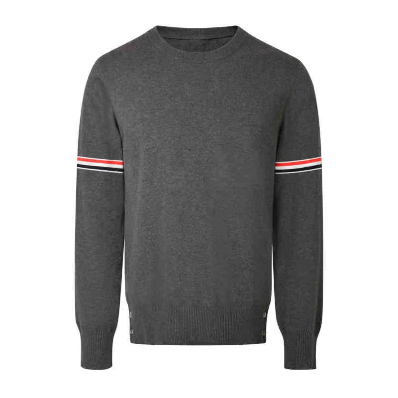 Q红白蓝圆领套头针织衫纯棉毛衣男女潮流打底衫卫衣