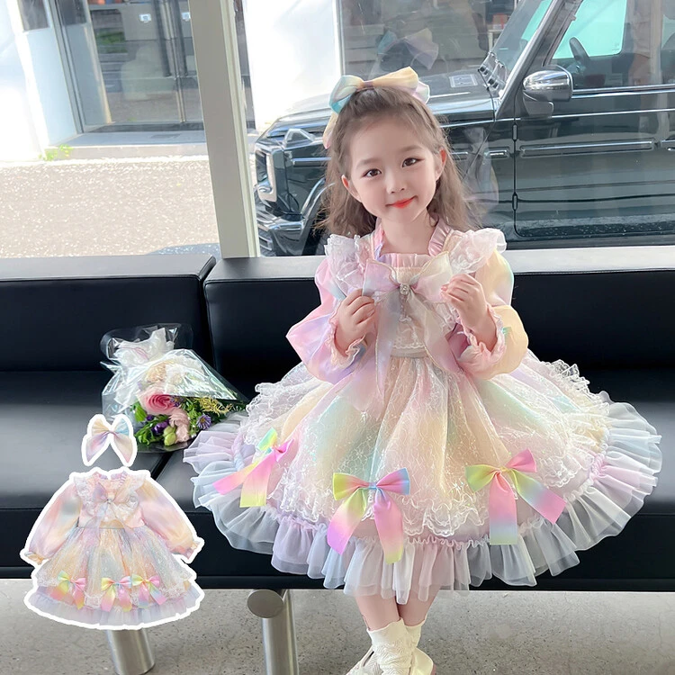 洛丽塔女童公主裙秋装新款洋气小女孩生日礼服蓬蓬裙子儿童连衣裙