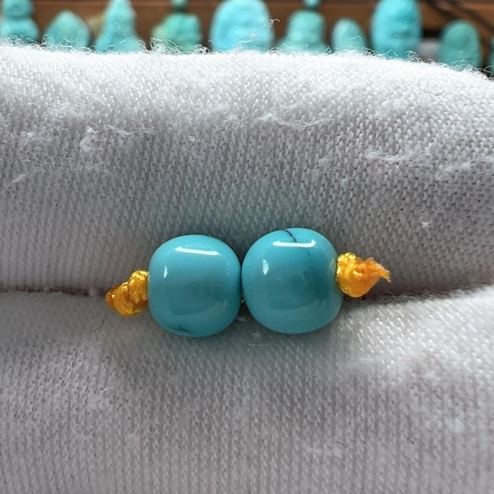 绿松石未镶嵌老型对珠6mm