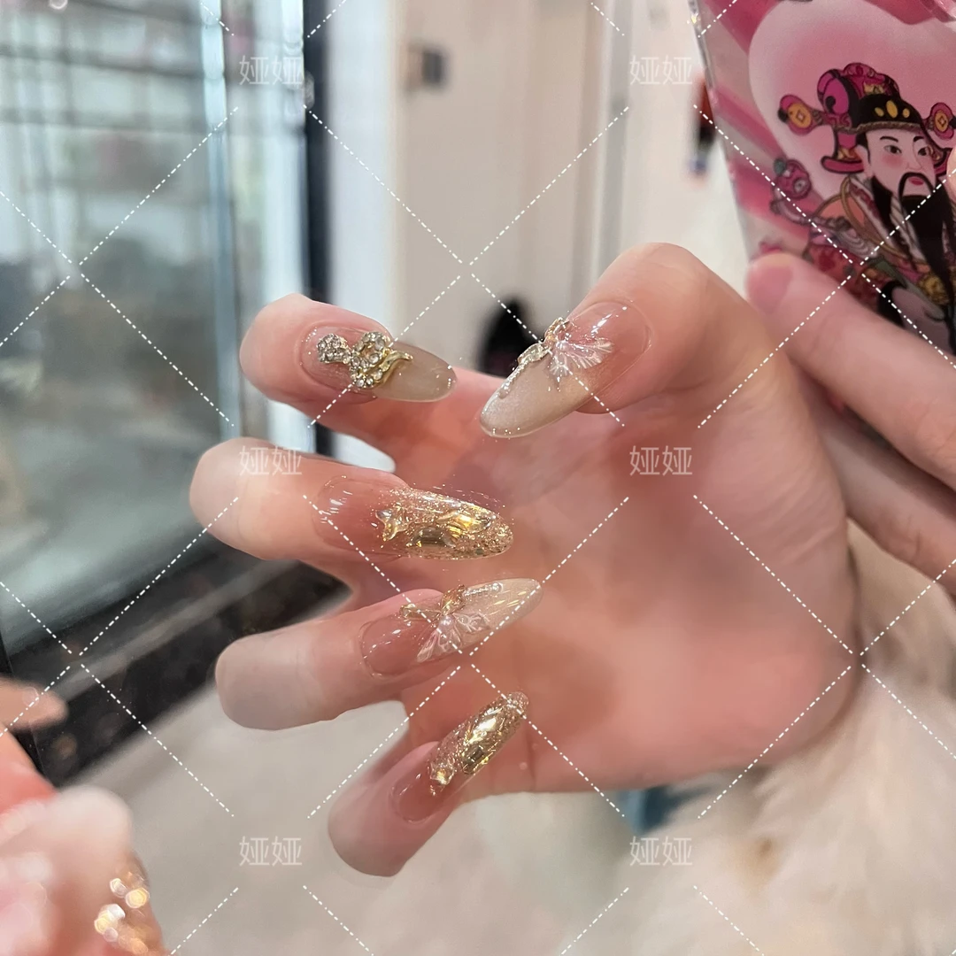 【金蛇来财】纯手工穿戴甲气质显白轻奢美甲十片装