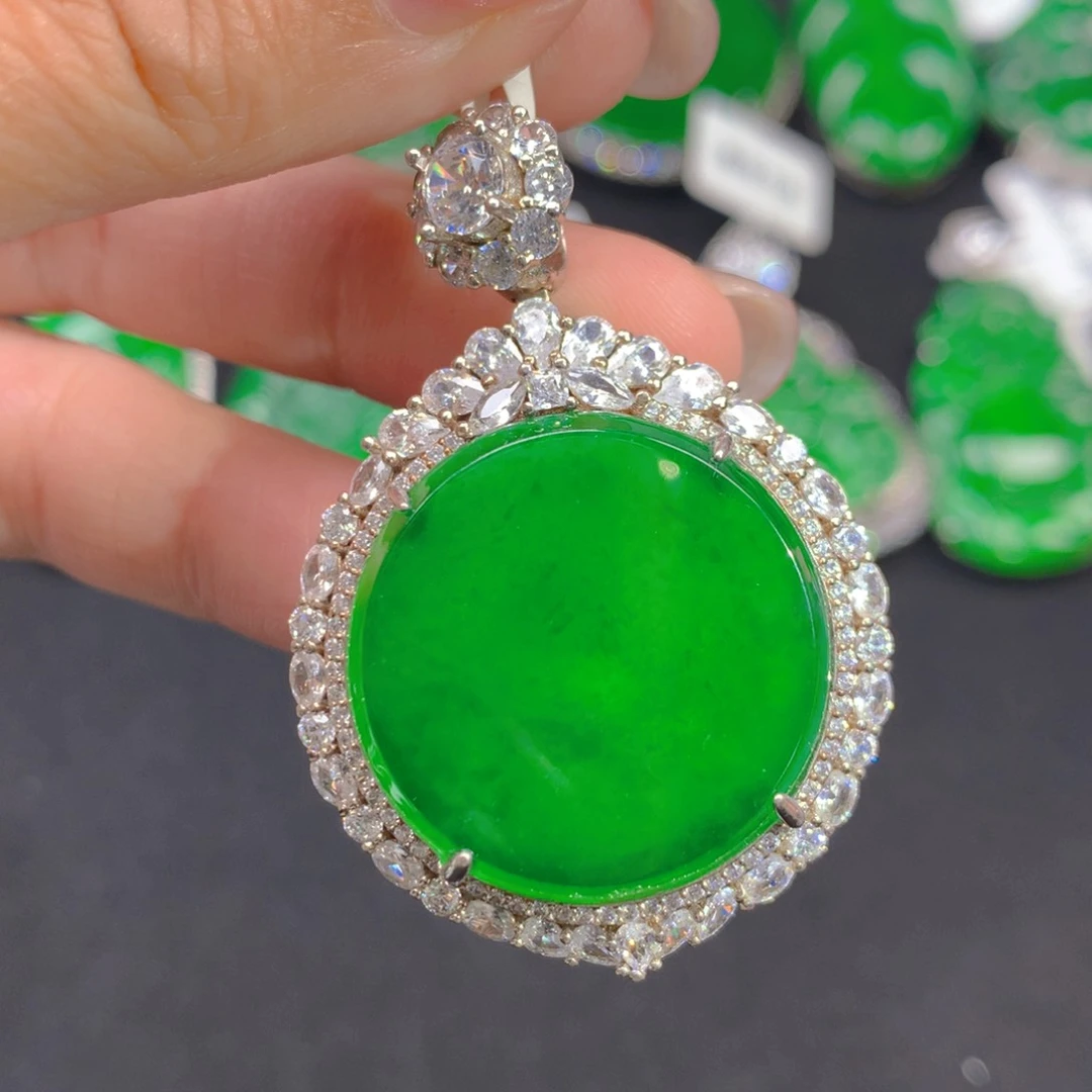 翡翠颈饰银S925镶嵌11111111111