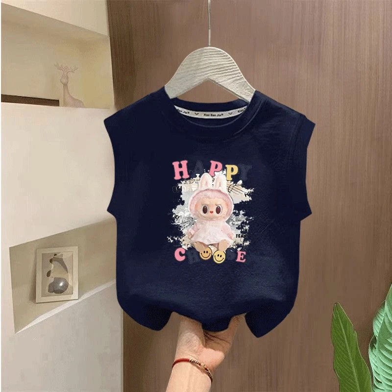 夏季新款中小儿童韩系ins风上衣夏季儿女童宝宝甜美纯棉t恤背心衫