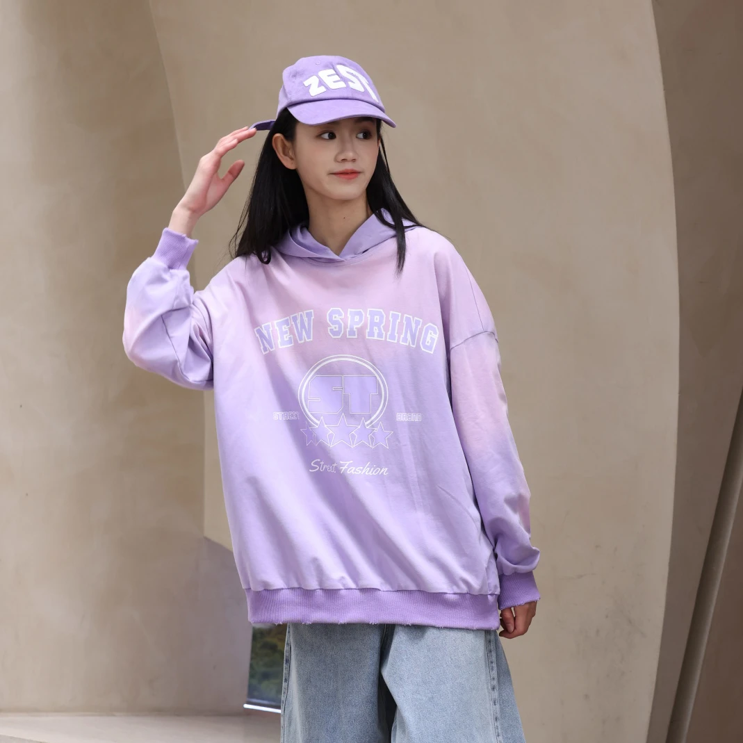 卫衣女童落肩长袖连帽秋季少年装