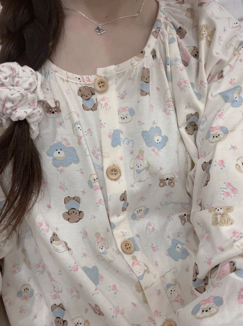 【dd】奶油小狗纯棉~ 超可爱！100%棉 家居服睡衣睡裙