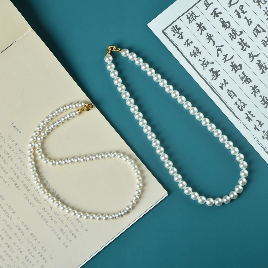 非金属仿珍珠吊坠 高光贝珠妈妈链项链