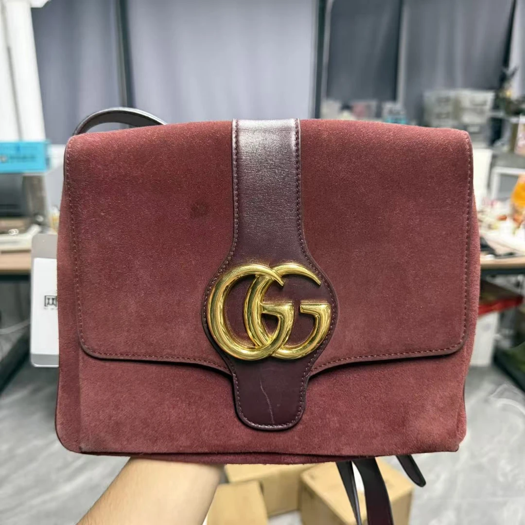 95新 GUCCI/古驰 【安则专属】酒红色arli斜挎包