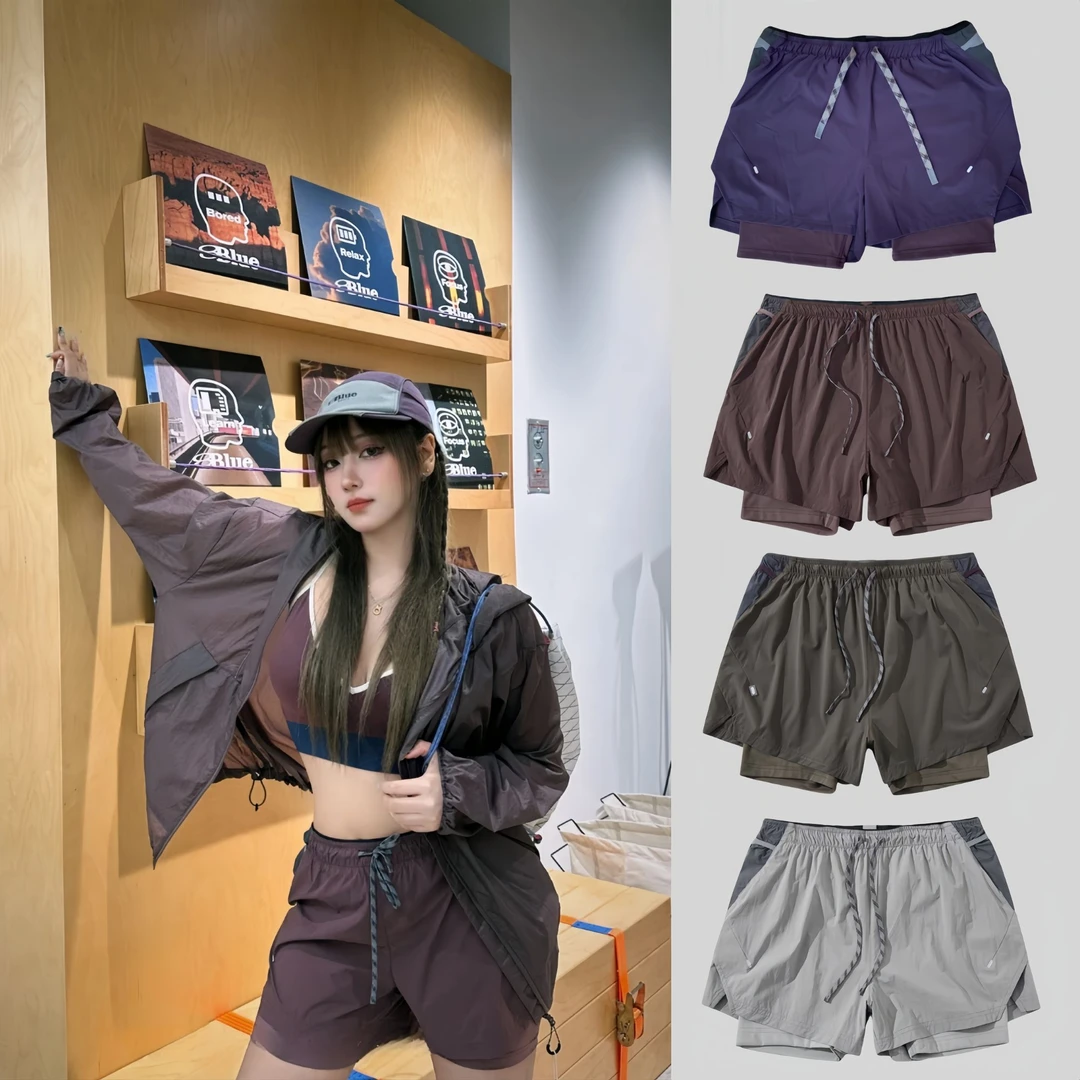 MIN SAN JIN设计师款冰感速干高弹薄款撞色拼接短裤训练CZ-544SS