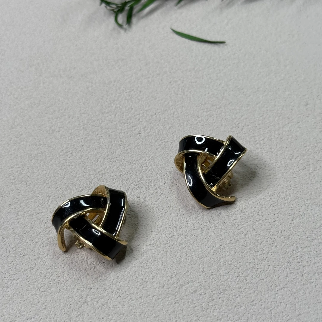 铜合金珐琅耳饰 【六六中古】孤品复古耳夹ap7808