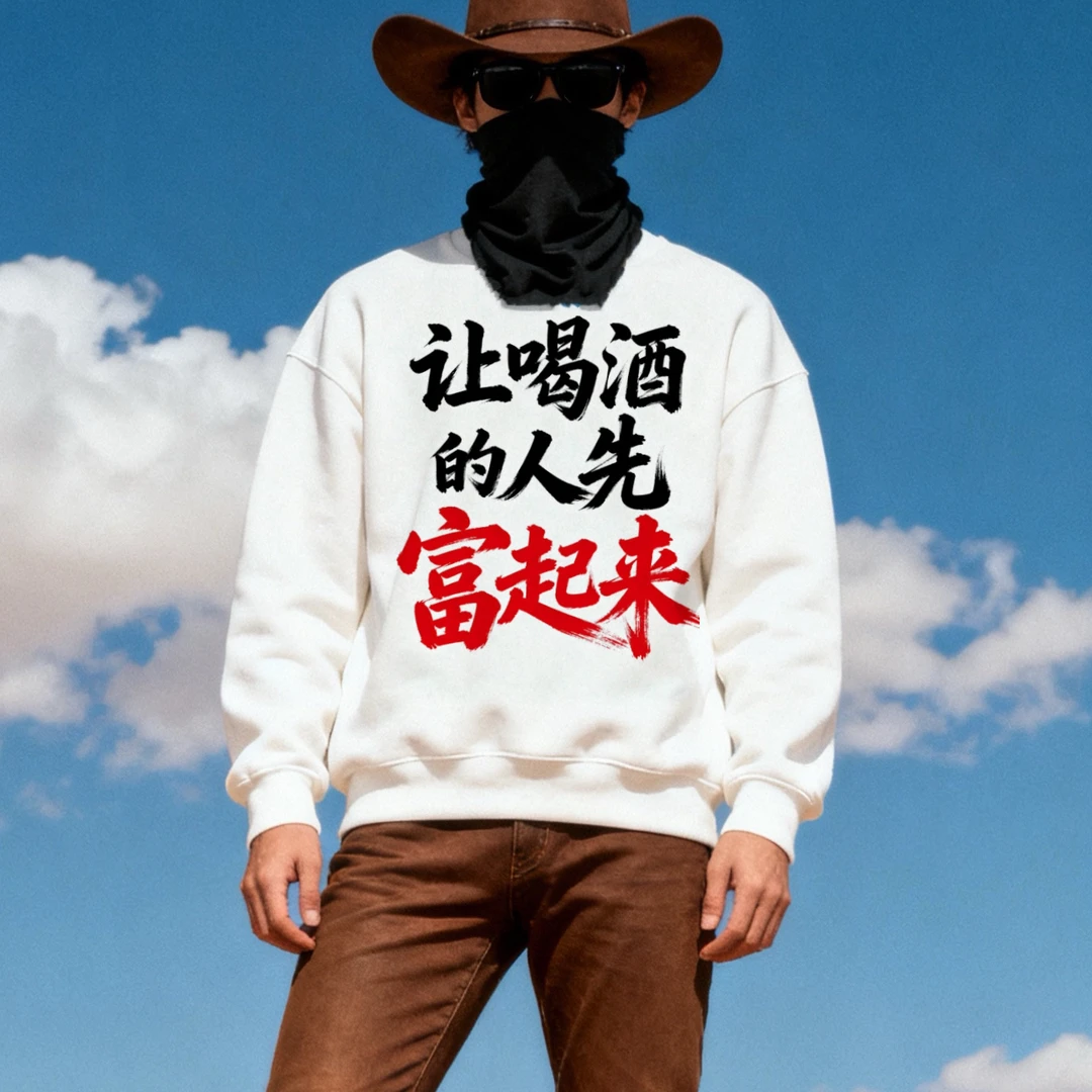 让喝酒的人先富起来潮流时尚圆领秋冬【卫衣】