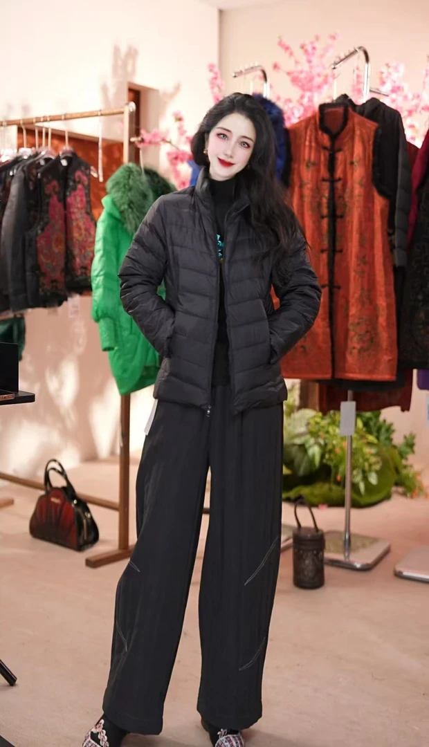 女款【升级版3层防跑绒】秋冬立领连帽波家轻薄羽绒服轻便胶囊