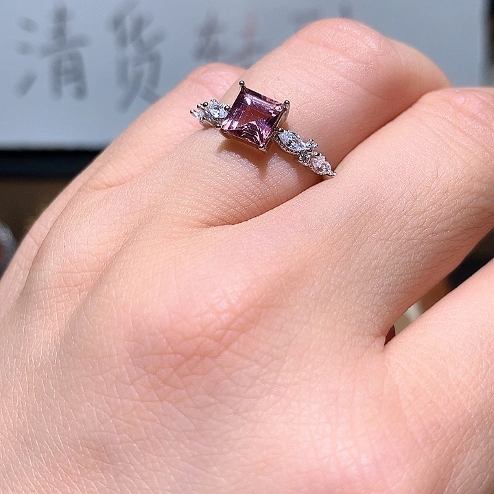 冰***女戒指银S925镶嵌水晶