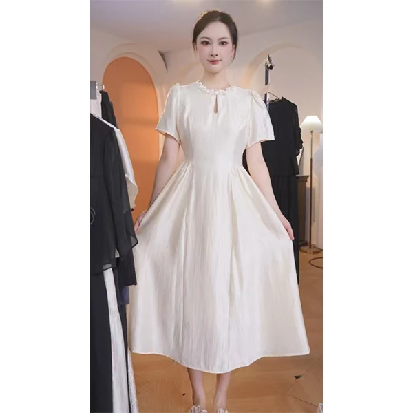 【赠送运费险】L8946 2025年夏季新款时尚气质收腰显瘦中长款连衣裙