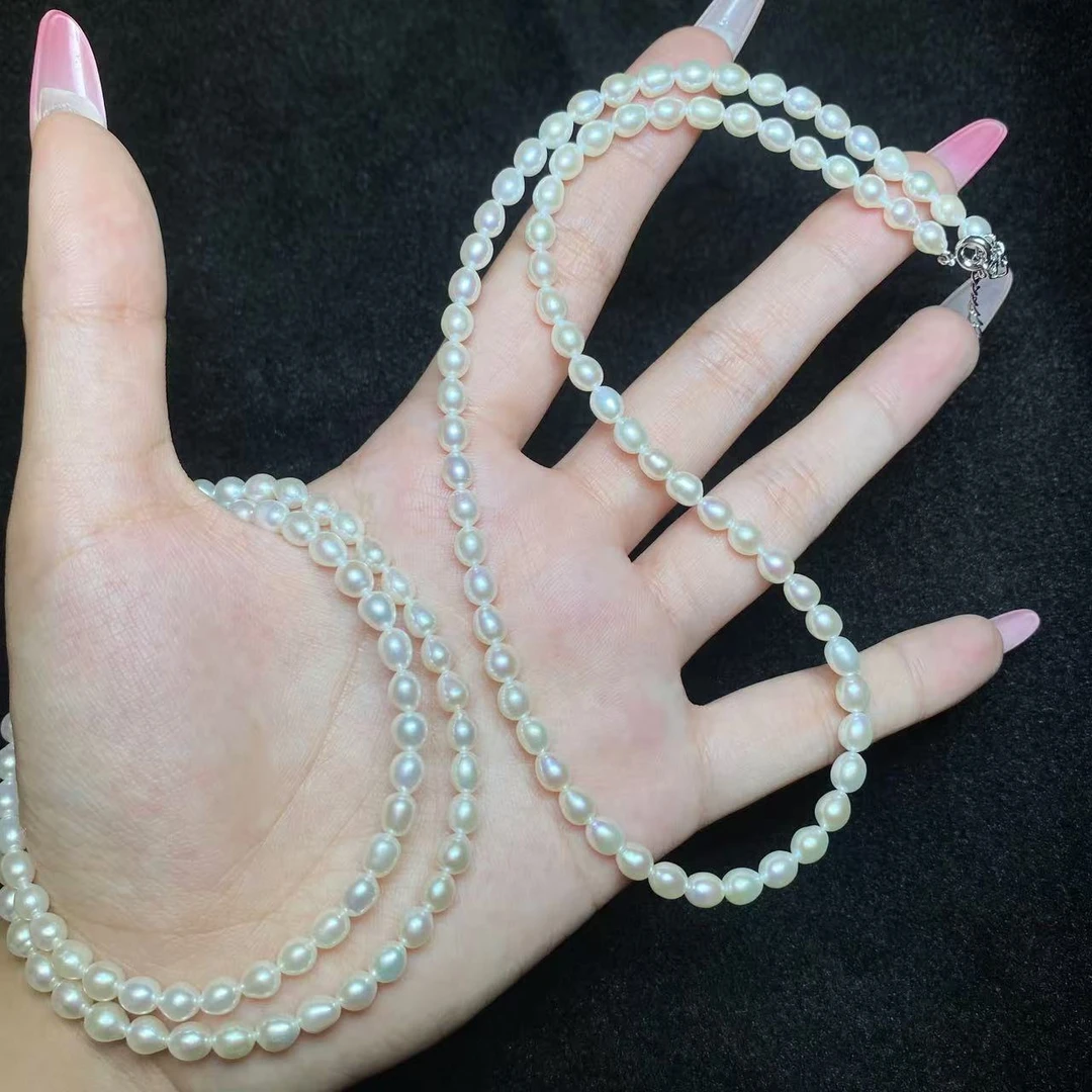 【小北好物】淡水珍珠项链约4mm+【多样性发一件】QJ07X140