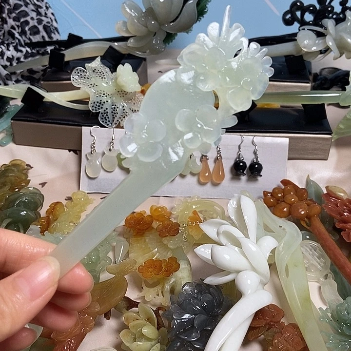 岫玉未镶嵌发簪发簪