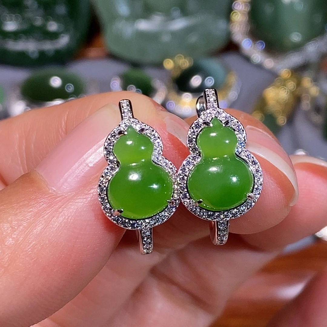 和田玉（碧玉）银S925镶嵌戒指