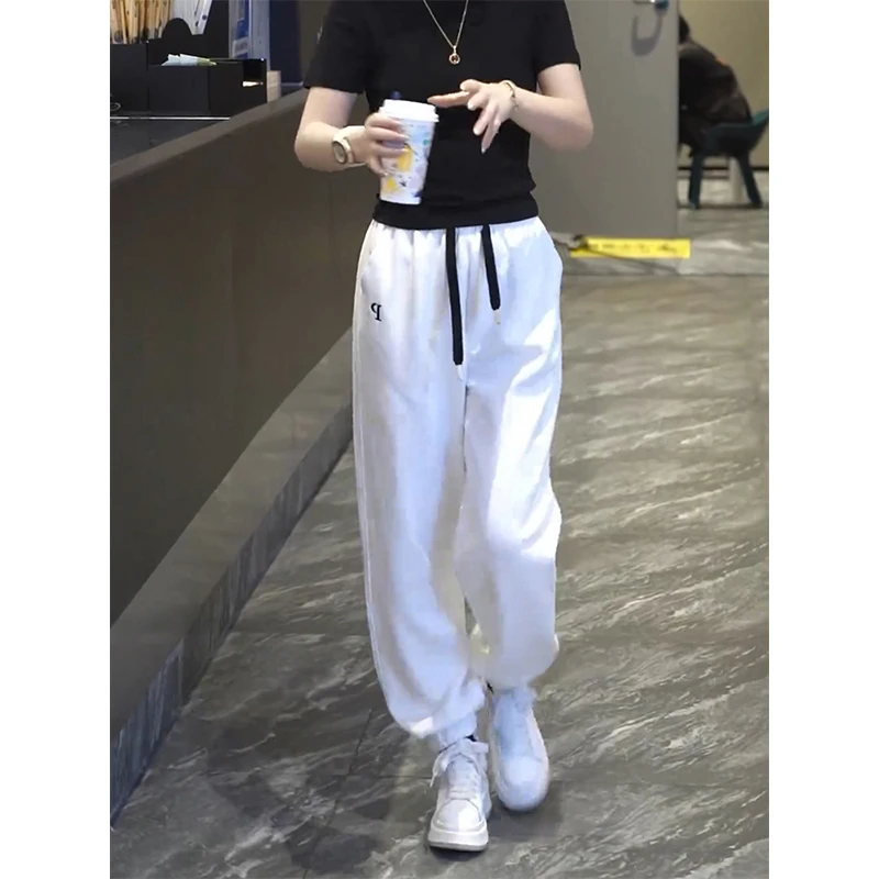 束脚裤女夏季新款运动裤高腰显瘦卫裤休闲裤子小众炸街高级感女装