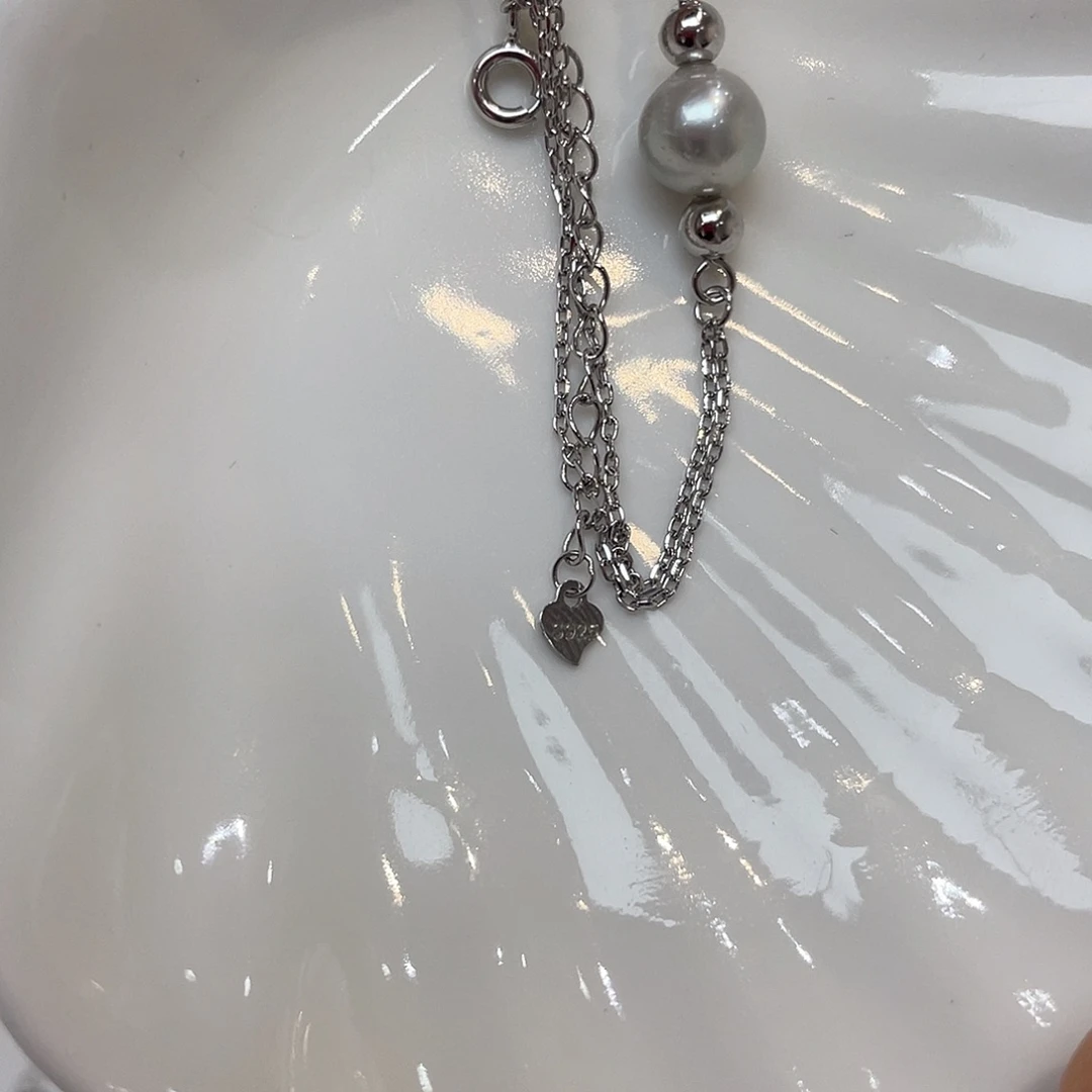 银S925镶嵌手绳海水珍珠