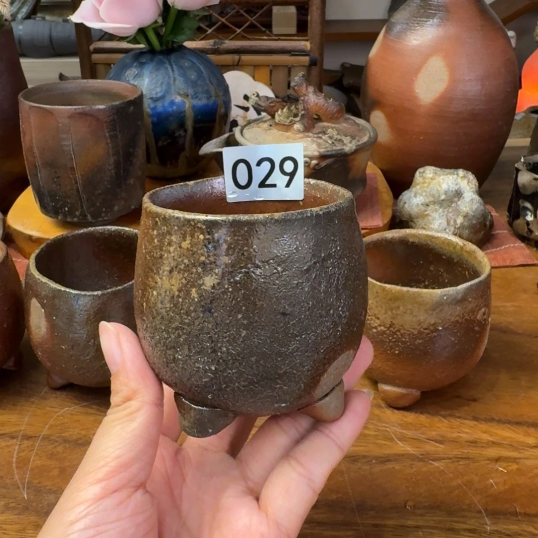 快***使末石泰节备前烧三足杯福利一口