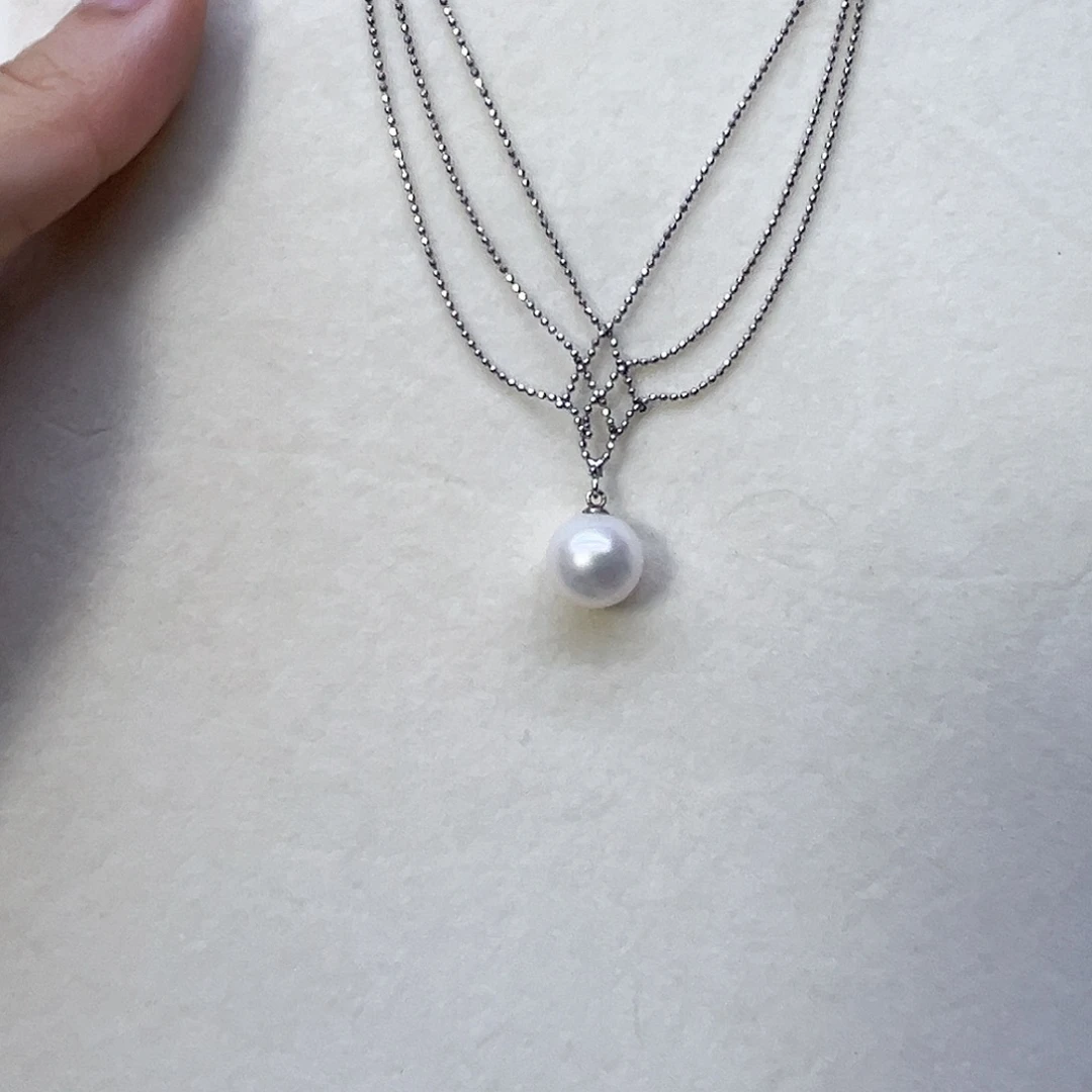 颈饰银S925镶嵌淡水珍珠