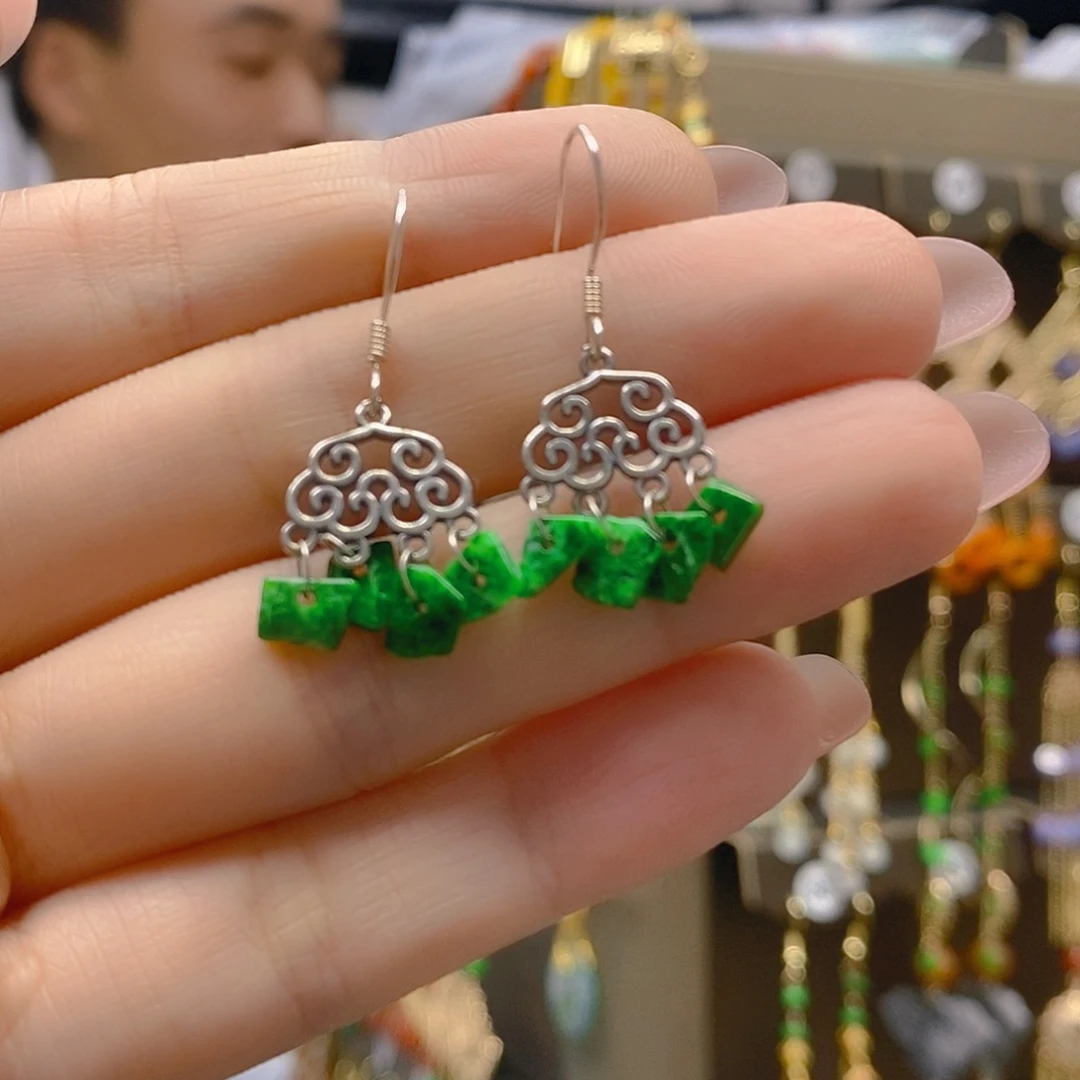 翡翠合金耳饰翡翠