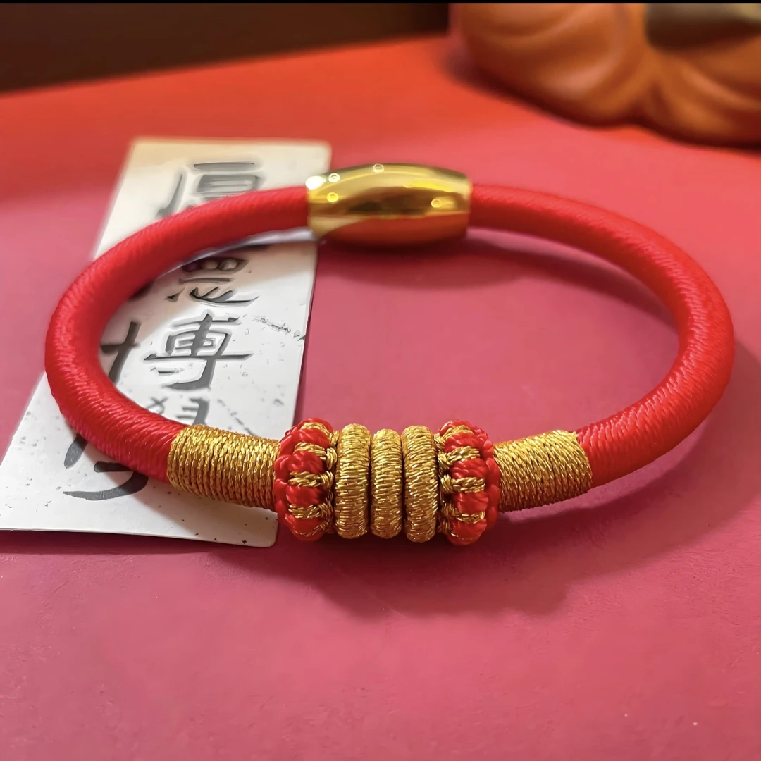 含辰砂工艺品本命年装朱砂红绳手工编织2025爆款绳镯