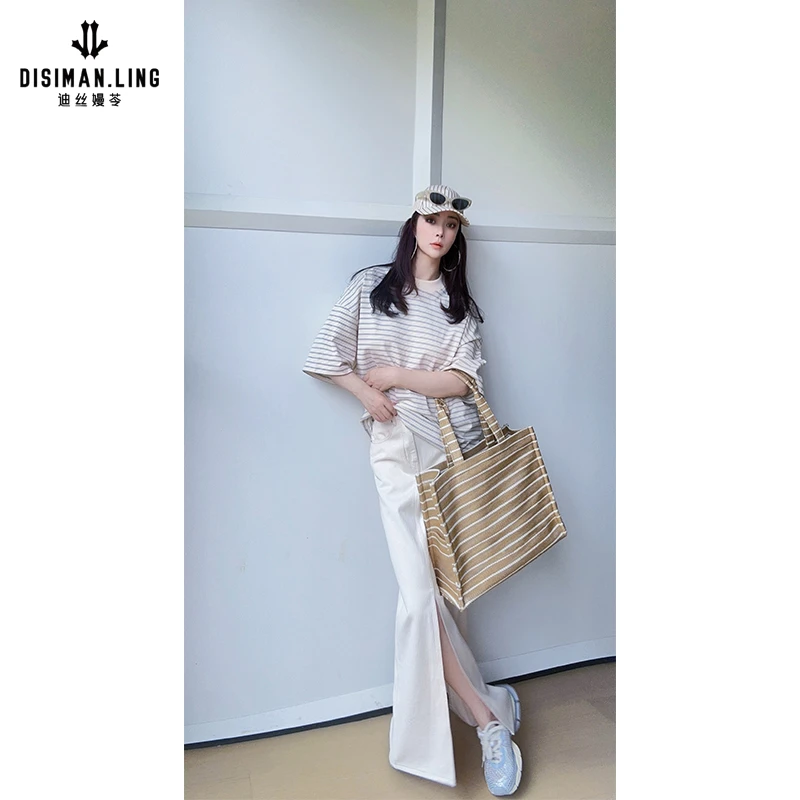 【迪丝嫚苓】100%棉白色牛仔裙气质高腰时尚休闲百搭原创设计优雅感