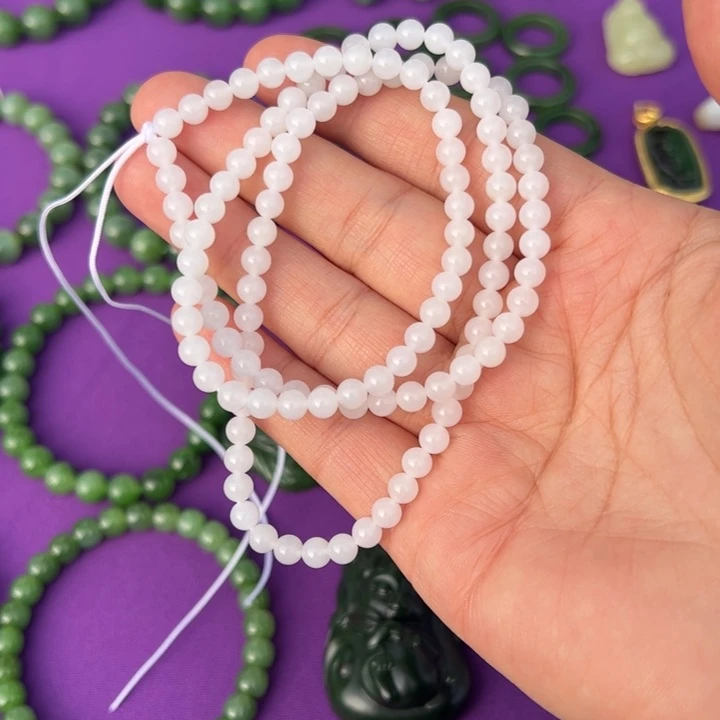 展***望和田玉未镶嵌手链和田玉白玉5m多圈走播代购不退不换