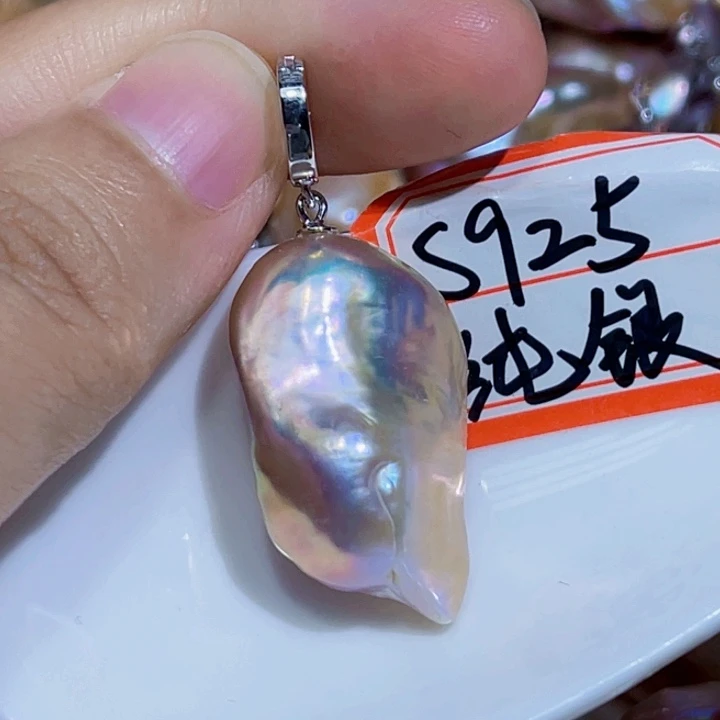 淡水珍珠银S925镶嵌颈饰