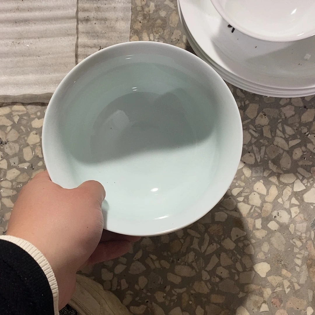 陶摆件6寸高温玲珑瓷碗4支