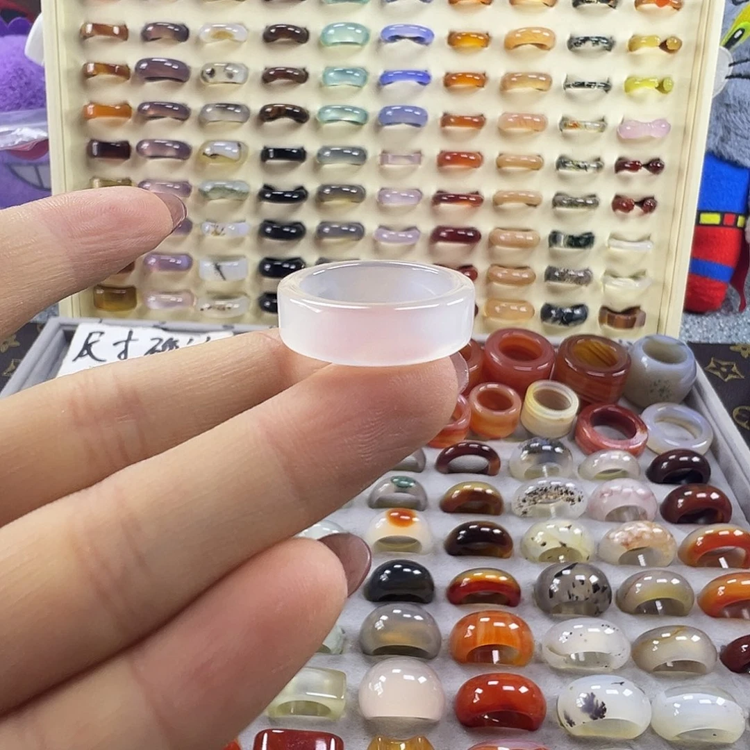 玛瑙/玉髓未镶嵌戒指A1不退换18.1港18