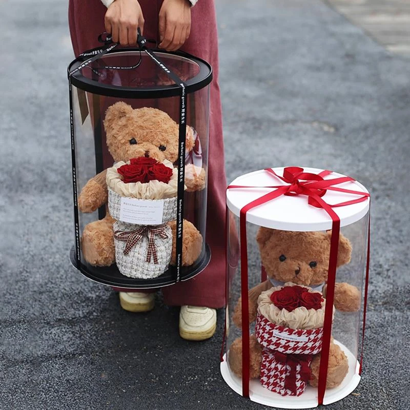 520情人节花束仿真花小熊礼盒款成品送女朋友女生闺蜜生日礼物